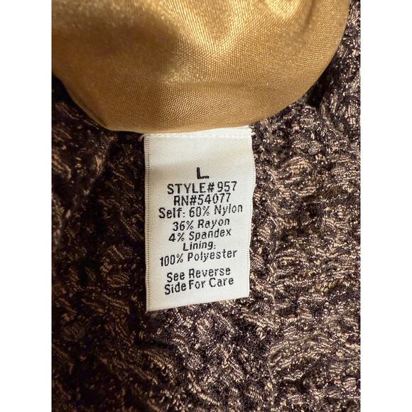 CAbi Skirt Stretch Lace Brown/Tan Size Large Style #957 - Picture 3 of 5